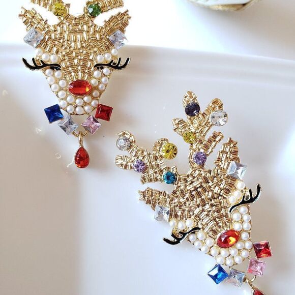 New! Baublebar Reindeer Earrings - Picture 2 of 8